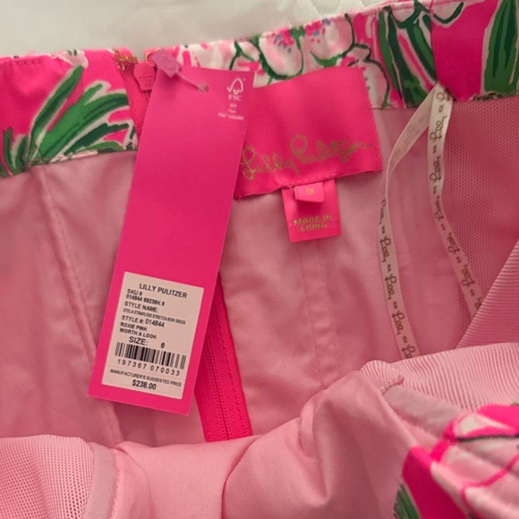 Lilly Pulitzer Pink and Green Strapless Dress - Picture 2 of 4